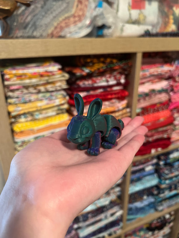 3D Printed Mini Bunny - Matte Blue/Green/Red