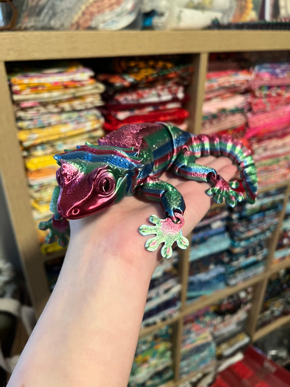 3D Printed Gecko - Pink/Blue/Green
