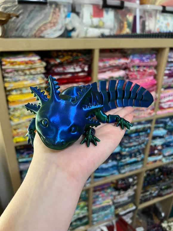 3D Printed Axolotl - Blue/Green
