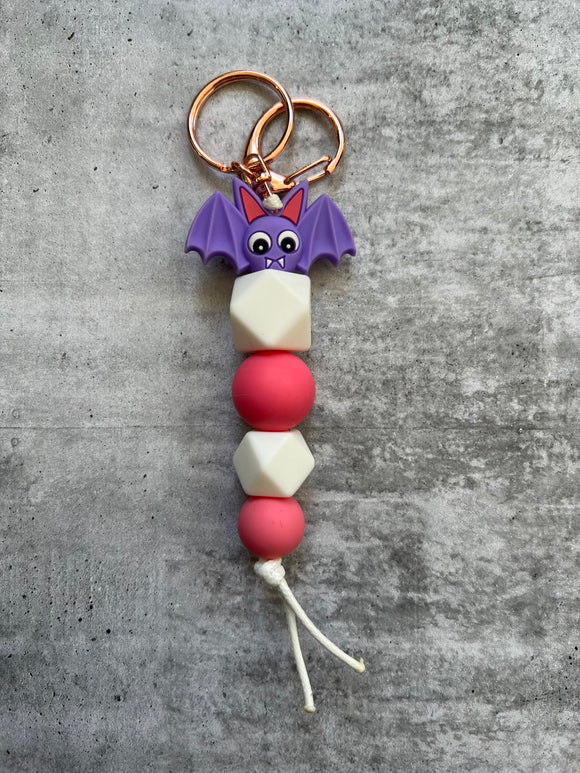 Purple Bat Keyring