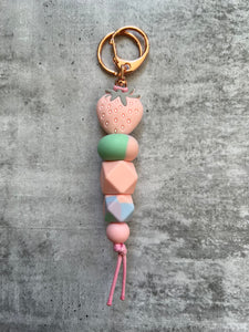 Pastel Strawberry Keyring