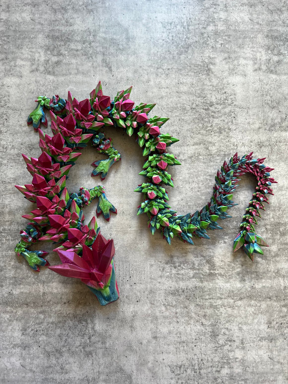 3D Printed Crystal Dragon - Pink/Blue/Green