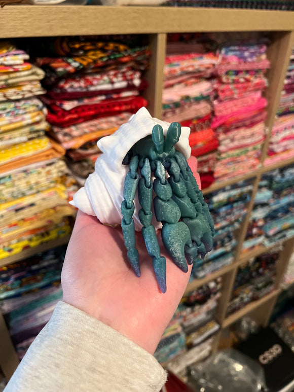 3D Printed Hermit Crab - Green/Blue