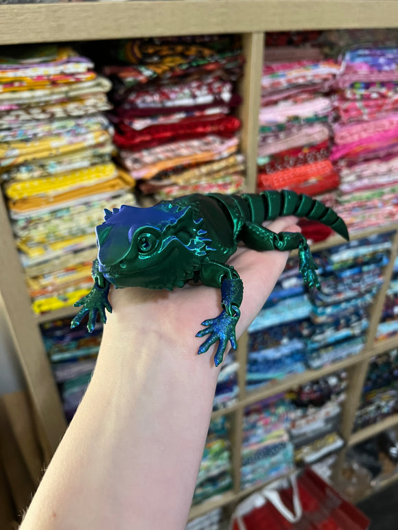 3D Printed Bearded Dragon - Blue/Green