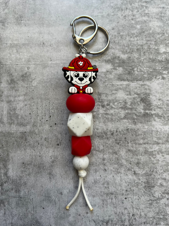 Red Patrol Dog Keyring