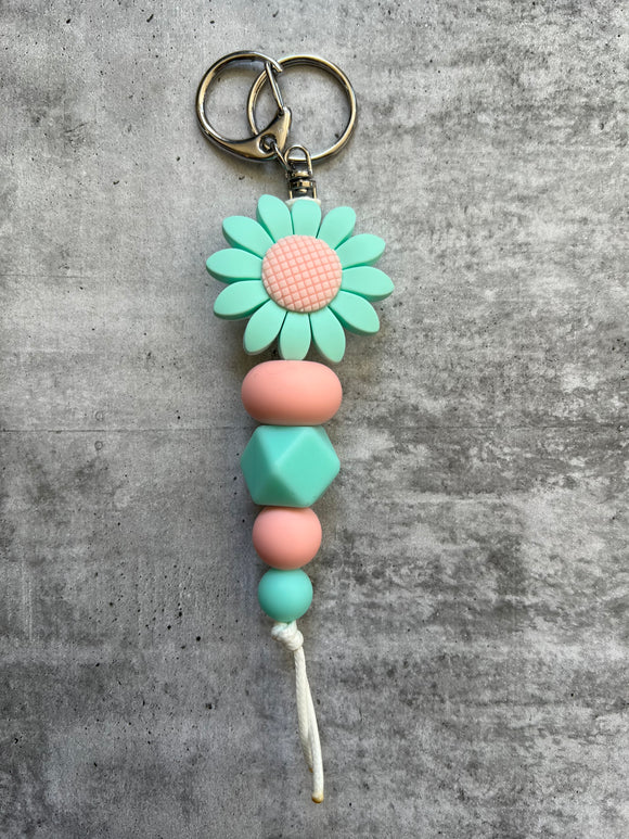 Blue Daisy Keyring