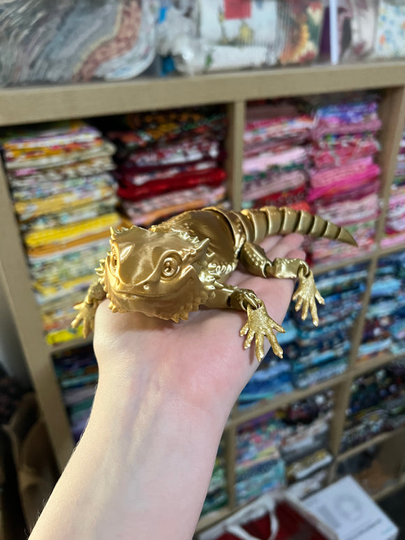 3D Printed Bearded Dragon - Bronze/Gold