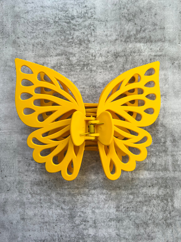 Yellow Large Butterfly Hair Claw