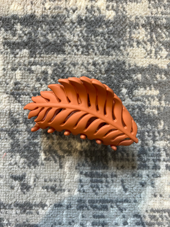 Orange Leaf Hair Claw