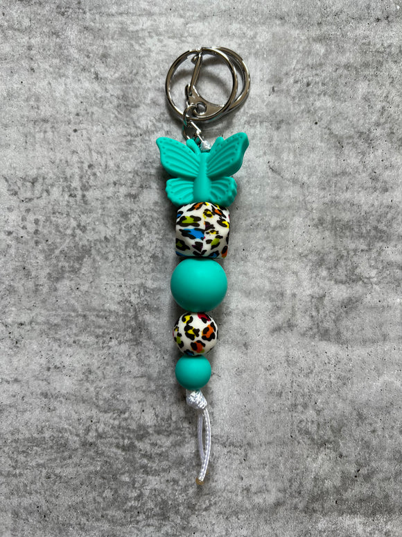 Teal Butterfly Keyring