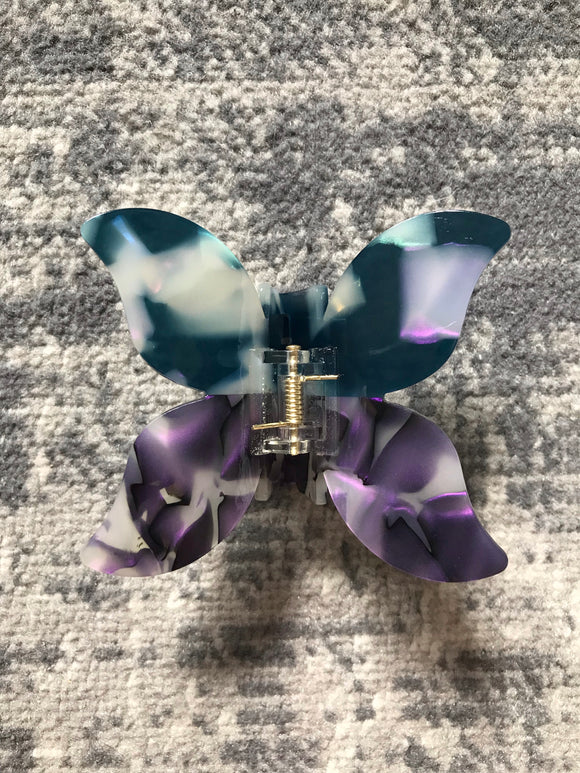 Blue and Purple Butterfly Hair Claw